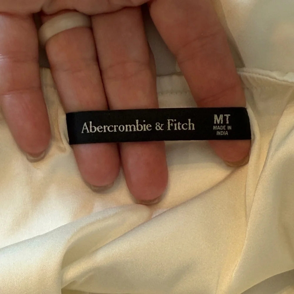 Abercrombie Satin Draped Skirt Maxi Dress White 45708